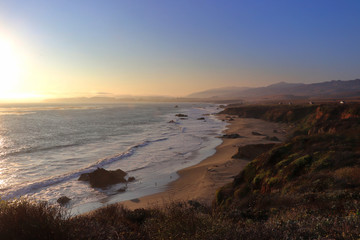 Fototapeta na wymiar California beach sunset