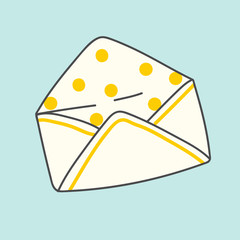 Open polka dot envelope