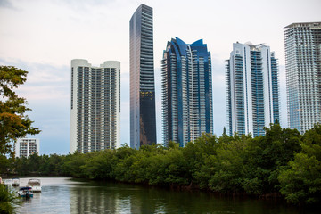 Miami Beach, Sunny Isles Skyscrapers. Florida, USA.