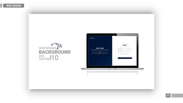 Web design mockup with laptop layout