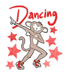 dancing monkey illustration