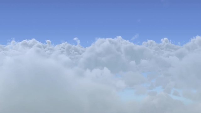 Ditally generated animation of moving clouds