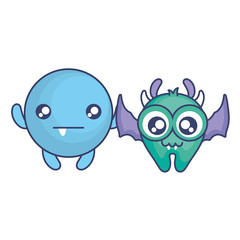 Fototapeta premium crazy monsters couple comic characters