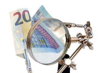 Fototapeta na wymiar Financial analysis of European money