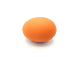 Single brown chicken egg isolated on white background