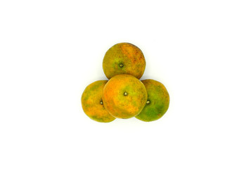 Tangerine isolated on white background. Top view - Image