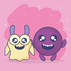 crazy monsters couple comic characters