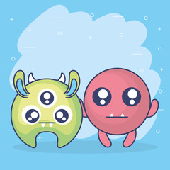 crazy monsters couple comic characters