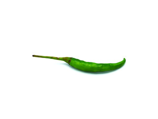 A green color chili isolated on white background