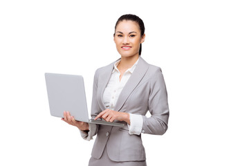 Business lady with laptop