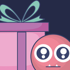 emoticon face with giftbox present