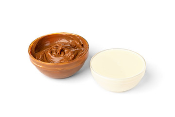 Boiled condensed milk isolated on white background.