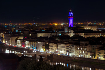 Fototapeta na wymiar Night View of the City of Florence