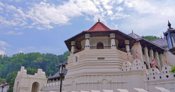 Buddhist temple in Kandy town Sri Lanka. Buddha Sacred Tooth Relic cultural heritage also known as Sri Dalada Maligawa