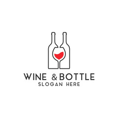 Wine bottle logo design template vector isolated