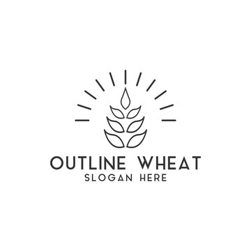 Agriculture wheat logo design template vector isolated