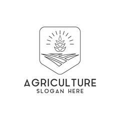 Agriculture wheat logo design template vector isolated
