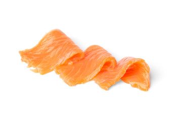 Salted salmon isolated on white background.