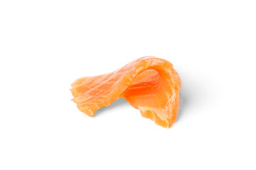 Salted salmon isolated on white background.