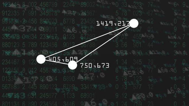 Digital animation of a moving triangle with important point at the angles