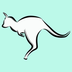 sketch a kangaroo on a light green background
