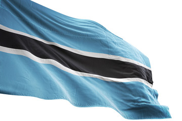 Botswana flag waving isolated white background 3D illustration