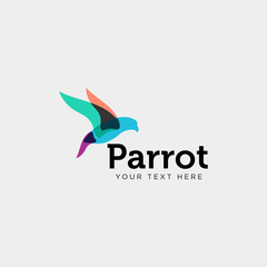 parrot or flying bird accounting, financial creative logo template