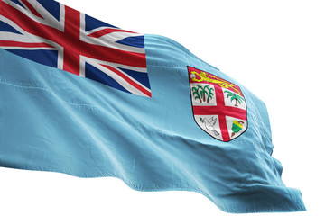 Fiji flag waving isolated white background 3D illustration