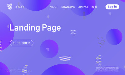 Landing page. Geometric background.