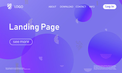 Landing page. Geometric background.