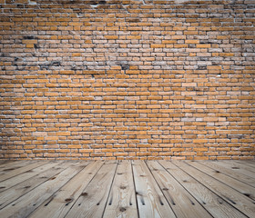 old room with brick wall