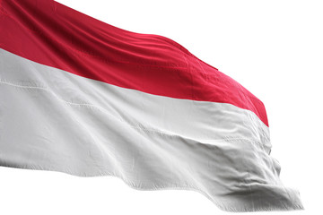 Indonesia flag waving isolated white background 3D illustration