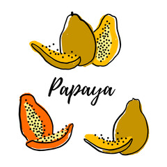 set of abstract papaya