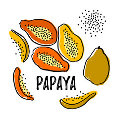 set of abstract papaya