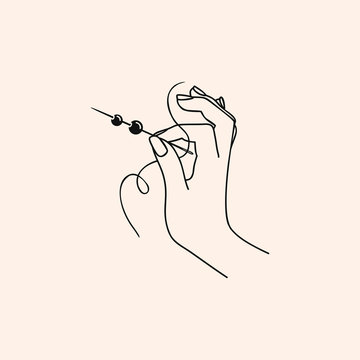 recommend clip art: hand needle logo line Art