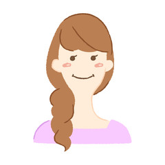 笑顔の可愛い女性のイラスト。