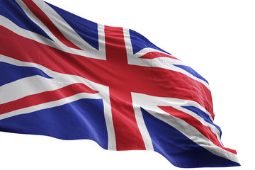 Fototapeta premium United Kingdom flag waving isolated white background 3D illustration