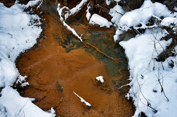 Orange creek in winter