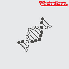 The dna icon isolated sign symbol and flat style for app, web and digital design. Vector illustration.