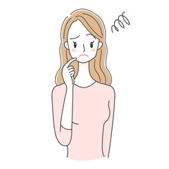 戸惑う女性のイラスト