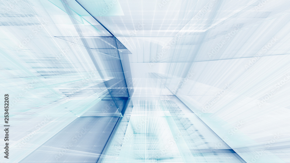 Poster abstract blue on white background element. fractal graphics 3d illustration. science or technology c