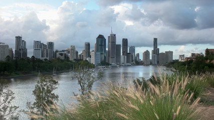afternoon view of brisbane from kangaroo point