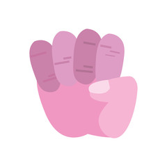 pink hand fist girl power