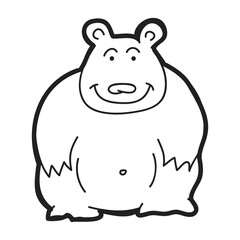 Cartoon doodle illustration of cute polar bear for coloring book, t-shirt print design, greeting card