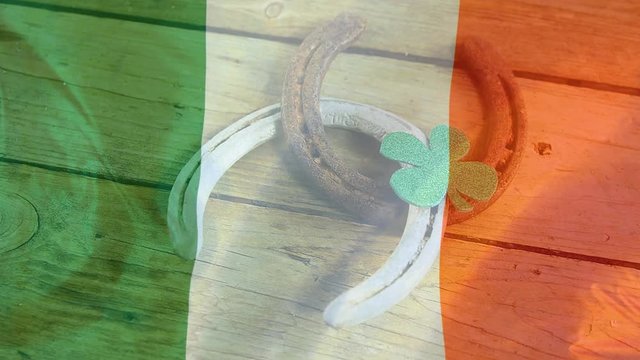Digital composite of digitally generated ireland national flag