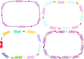 ribbon border background design set