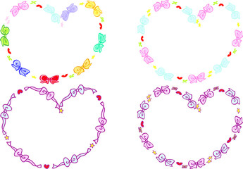 ribbon border background design set