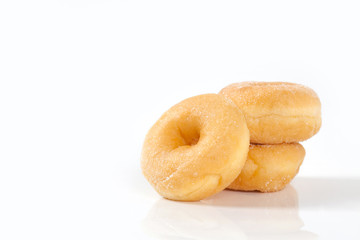 Donut isolated on white background with space for copy.