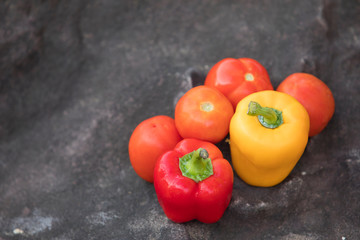 Fresh tomatoes with chili,Organic vegetables