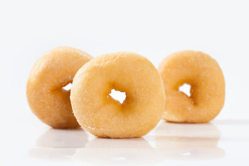 Donut isolated on white background with space for copy.